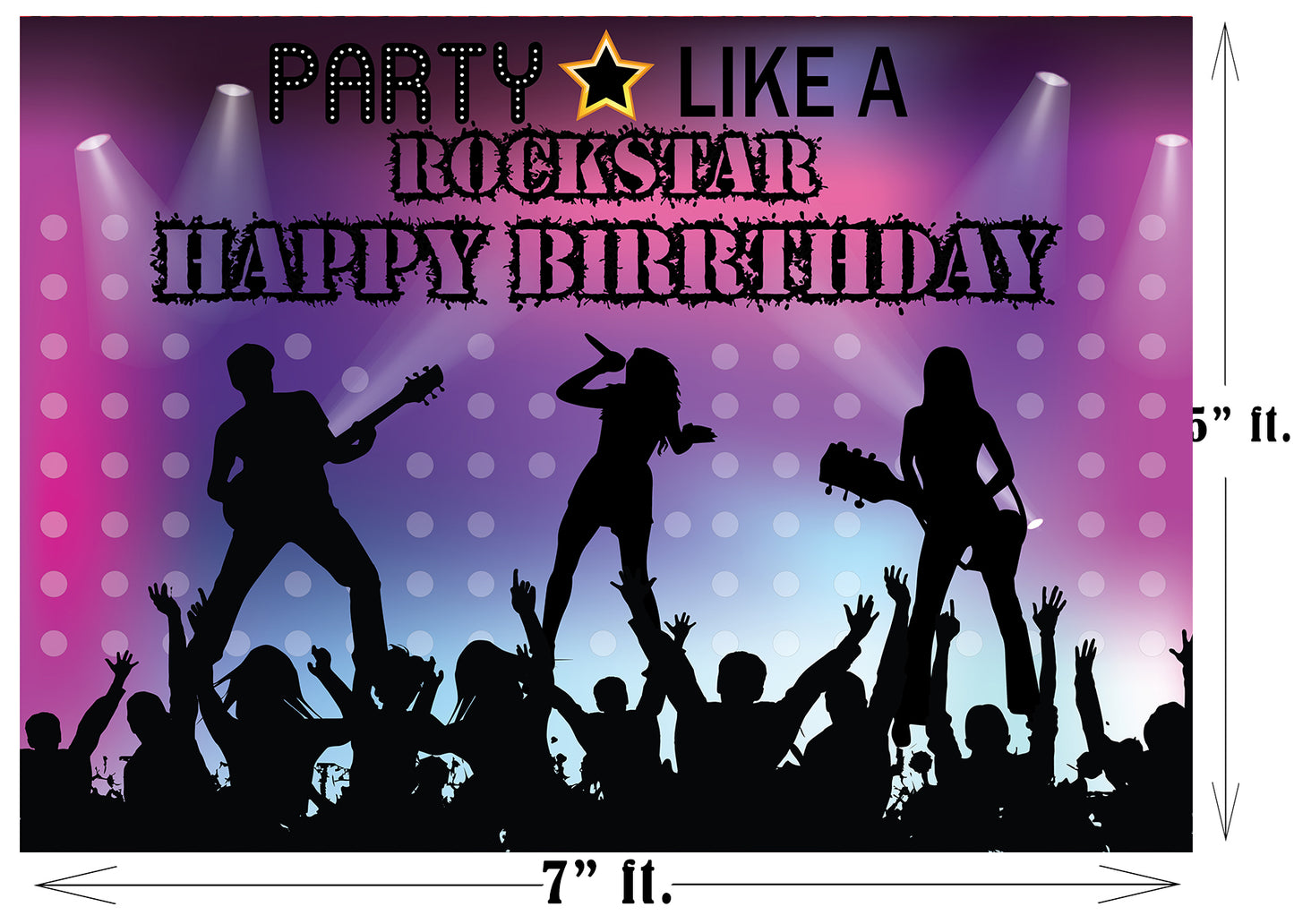 Rockstar Theme Birthday Party Backdrop