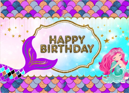 Mermaid Theme Birthday Party Backdrop
