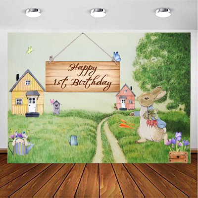 Some Bunny Is One Birthday Party Backdrop