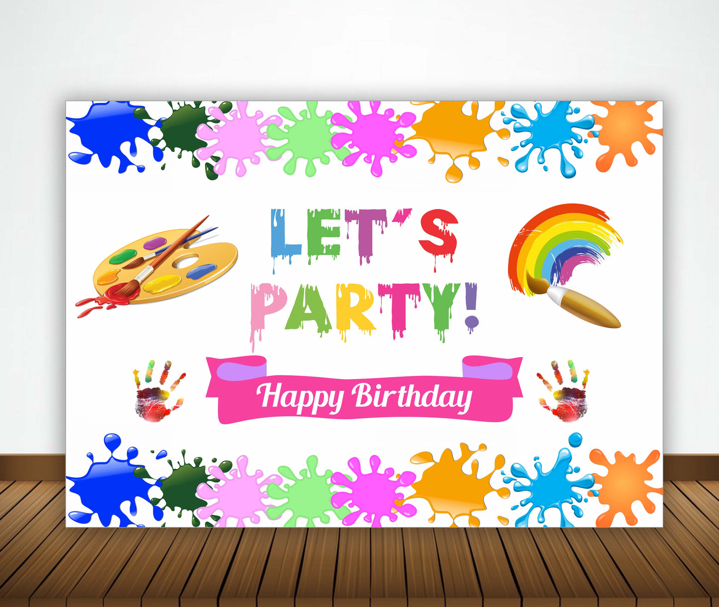 Art and Paint Theme Birthday Party Backdrop