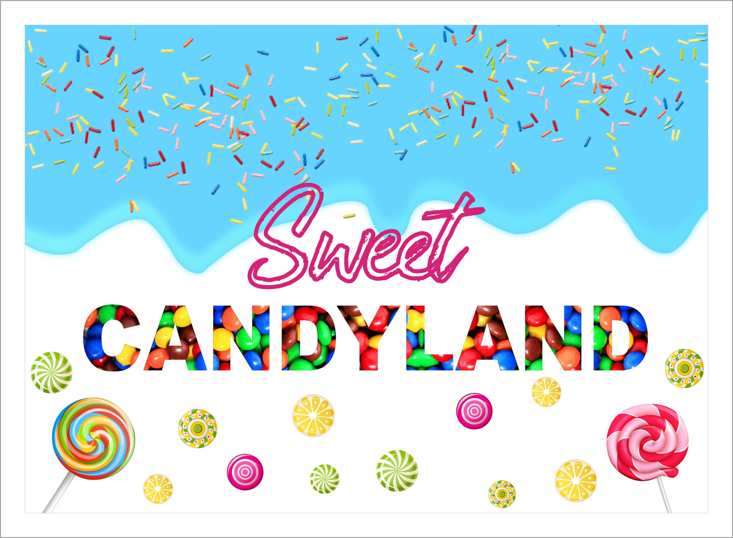 Candyland Theme Birthday Party Backdrop