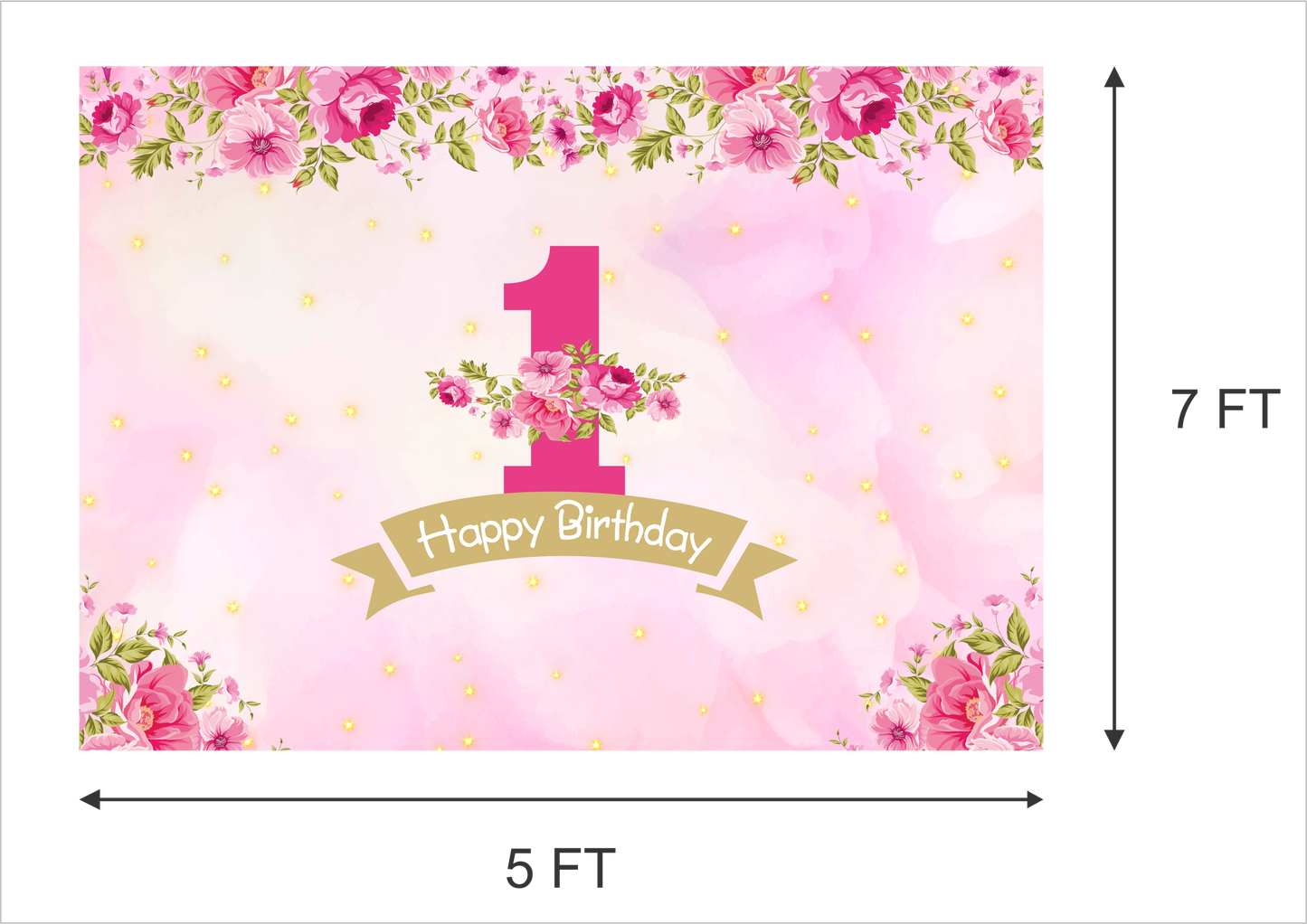 One is fun First Birthday Party Backdrop For Girls