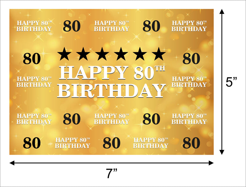 80th Birthday Party Backdrop 