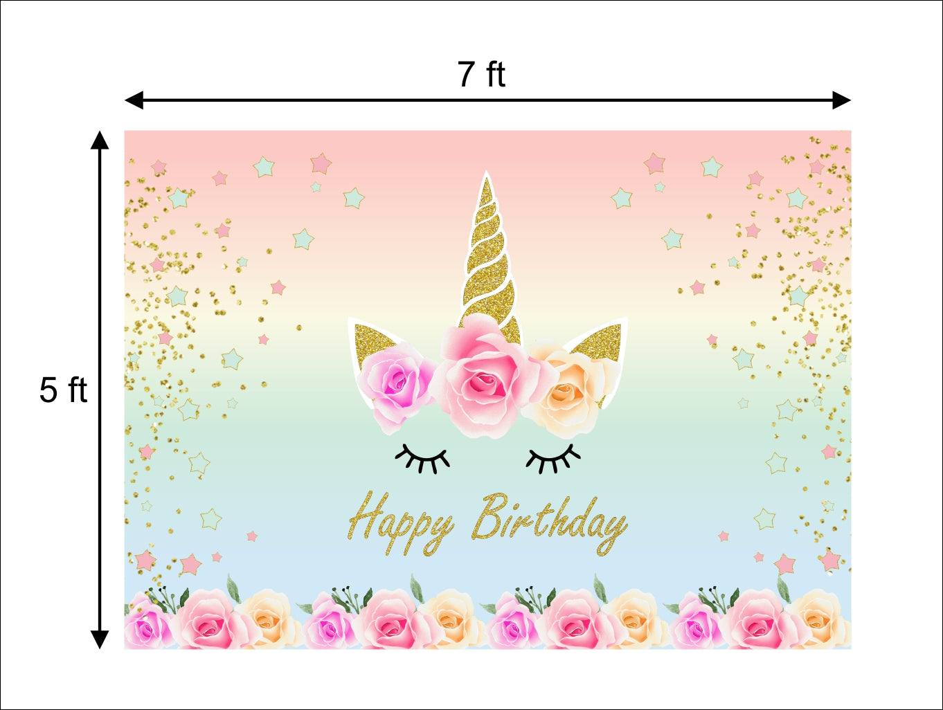 Unicorn Theme Birthday Party Backdrop
