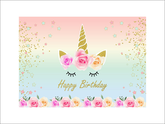 Unicorn Theme Birthday Party Backdrop