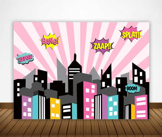 Super Girl Theme Birthday Party Backdrop
