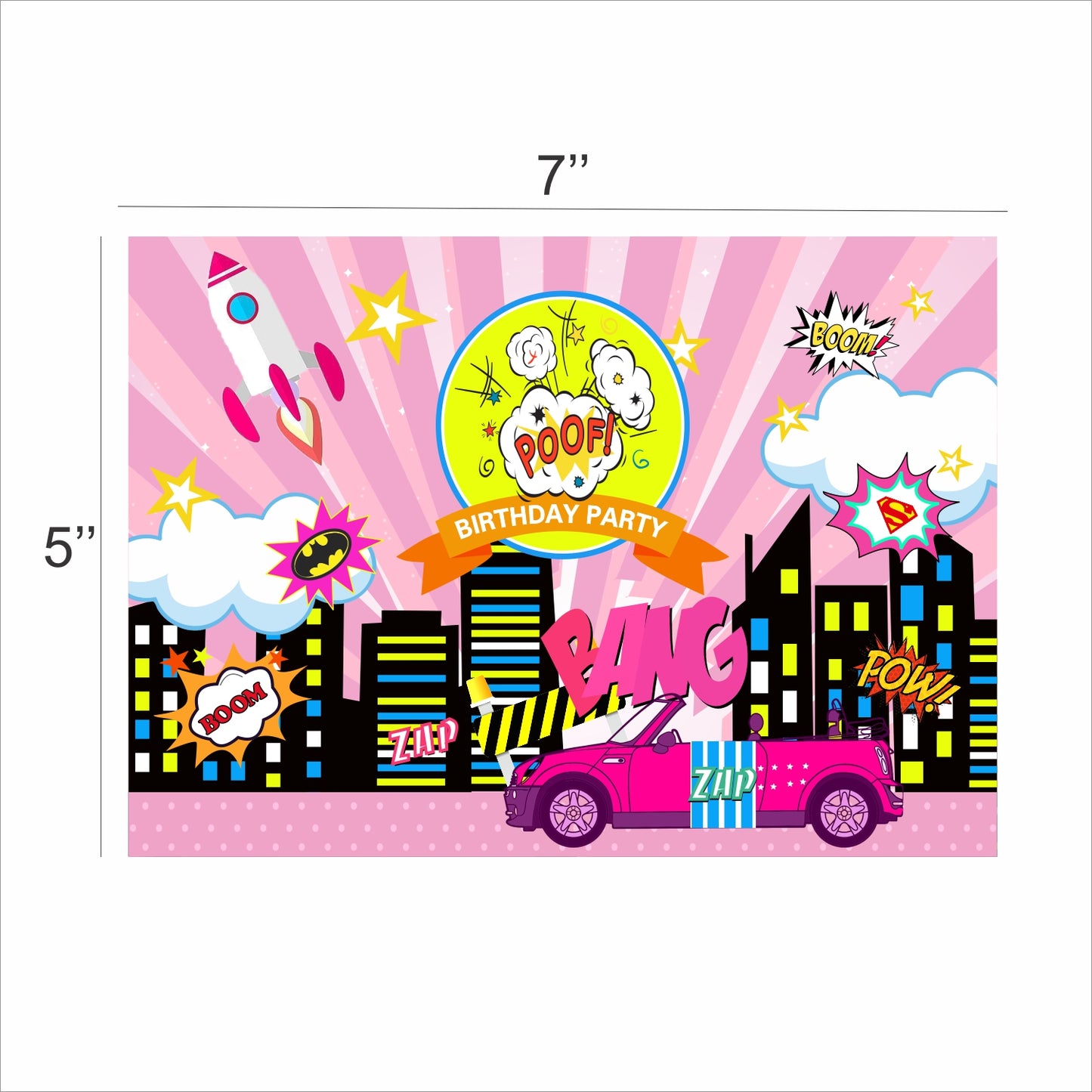 Super Girl Theme Birthday Party Backdrop
