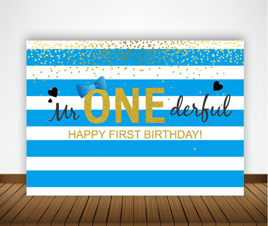 Personalize First Birthday Party Backdrop Banner