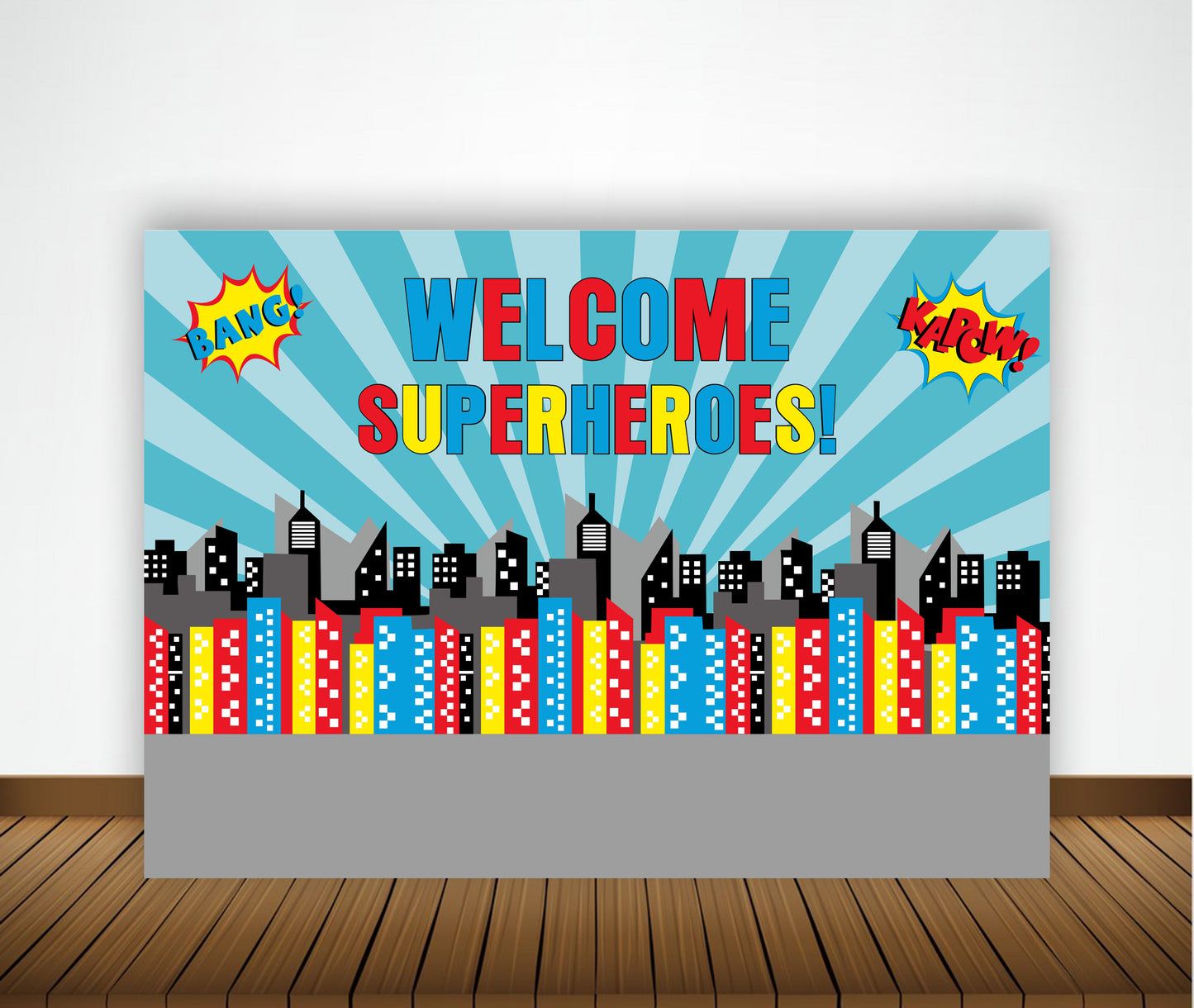 Super Hero Theme Birthday Party Backdrop