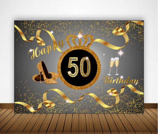 50th Birthday Party Backdrop