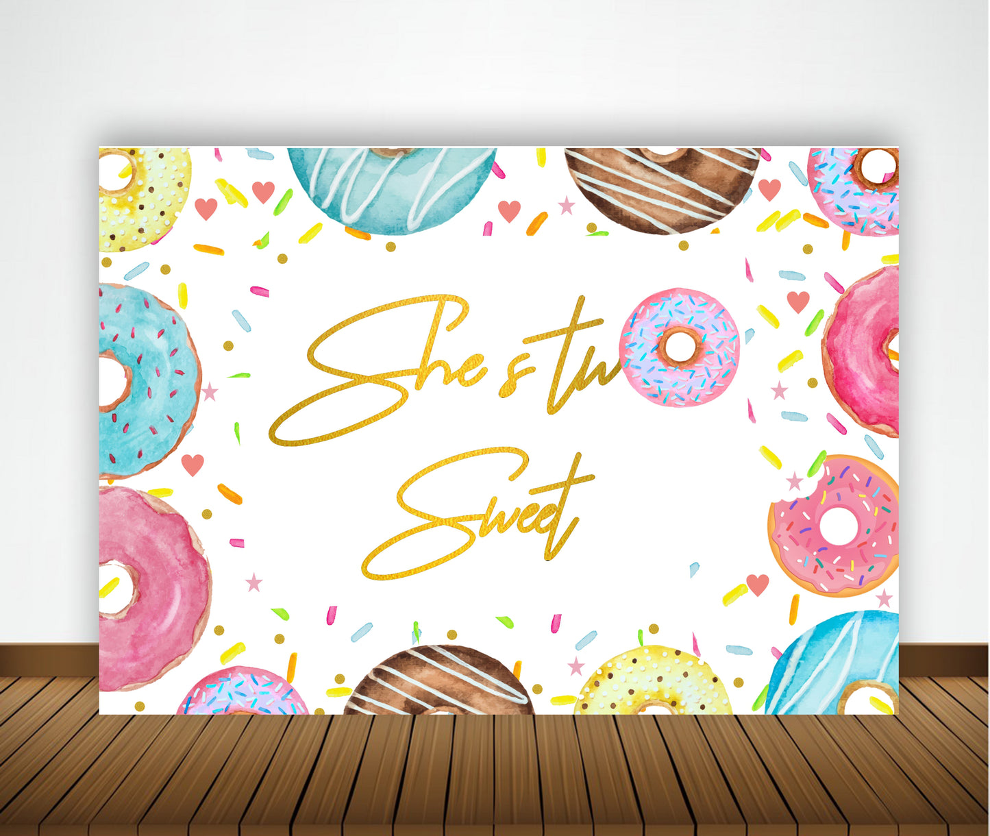 Two Sweet Theme Birthday Party Backdrop