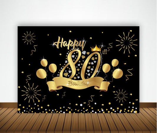 80th Birthday Party Backdrop