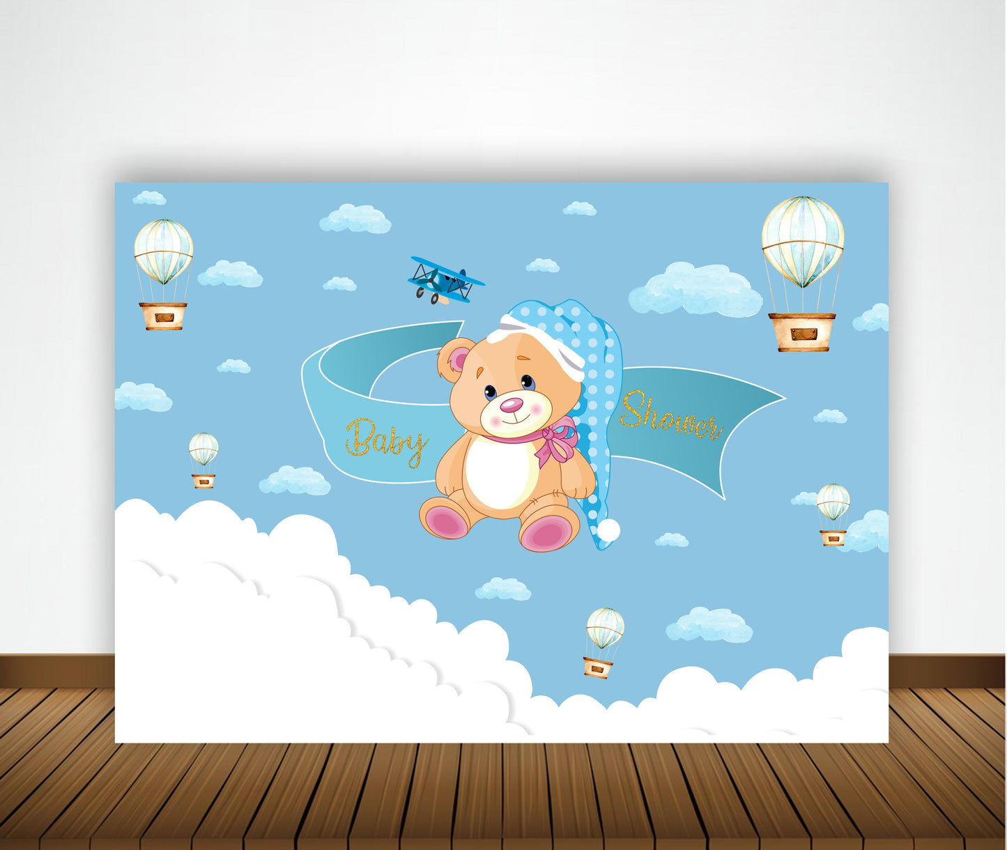 Cute Teddy Theme Welcome Baby Banner for Decoration