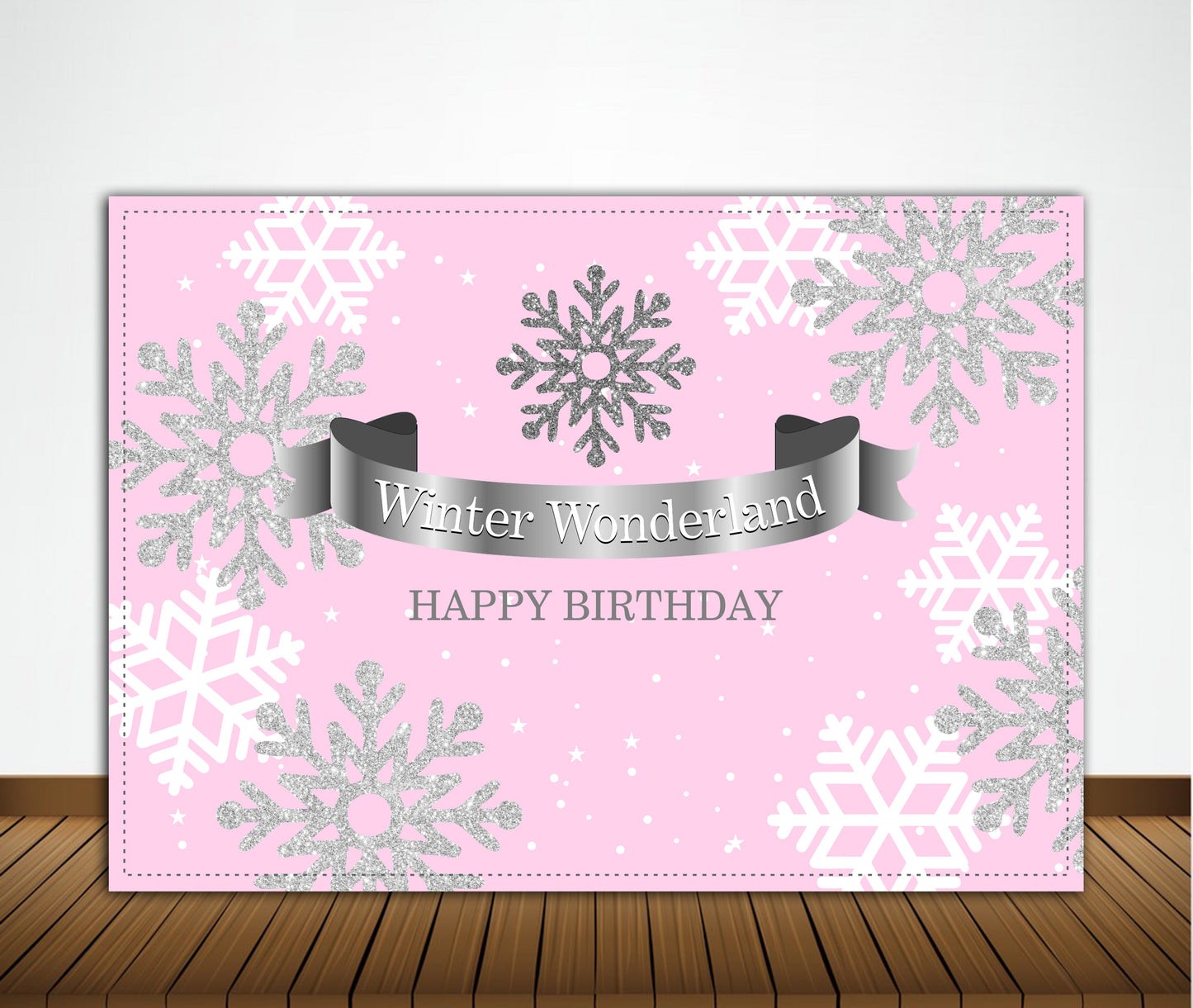 Winter Wonderland Theme Birthday Party Backdrop