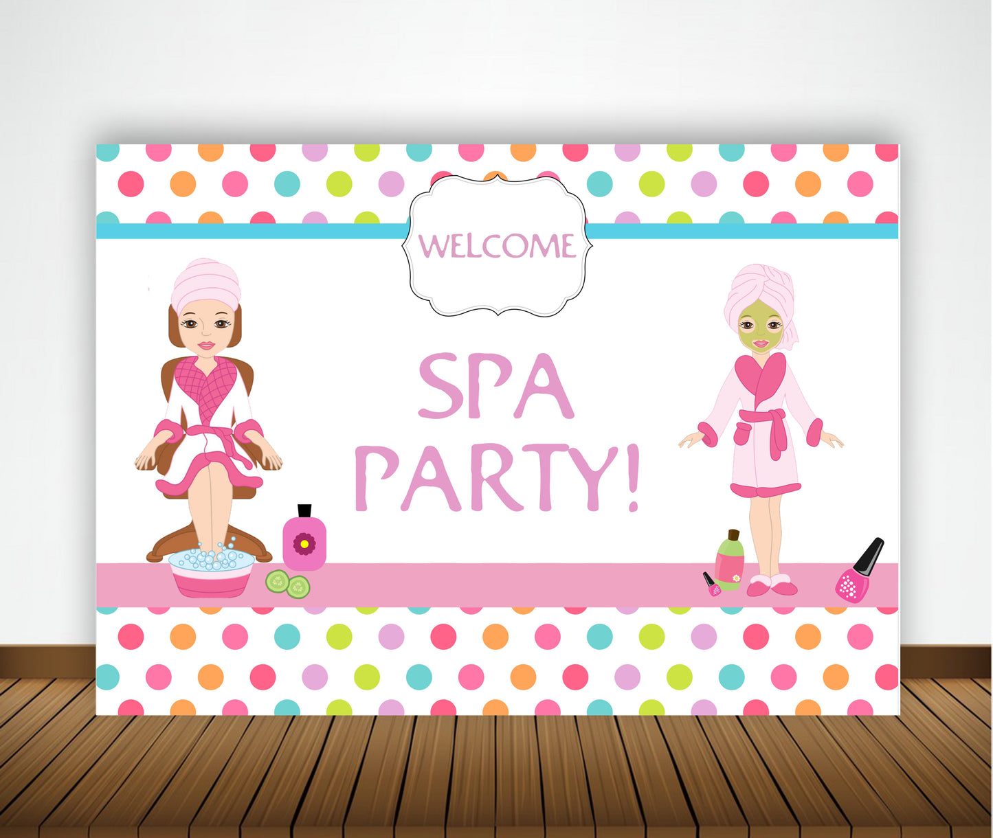 Spa Theme Birthday Party Backdrop