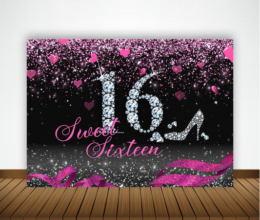 16th Birthday Party Backdrop