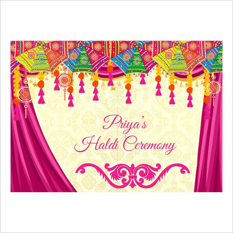 Haldi Ceremony Theme Party Backdrop for decorations