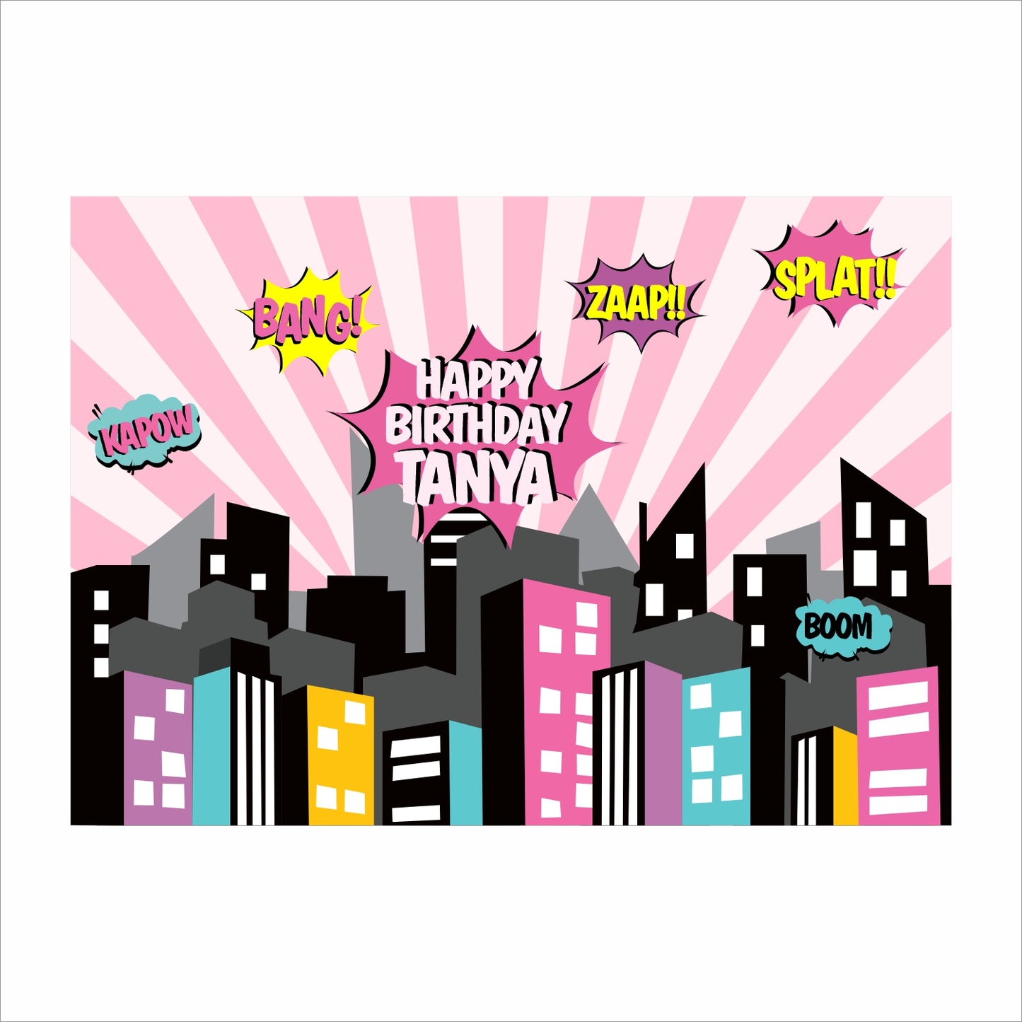 Super Girl Theme Birthday Party Backdrop