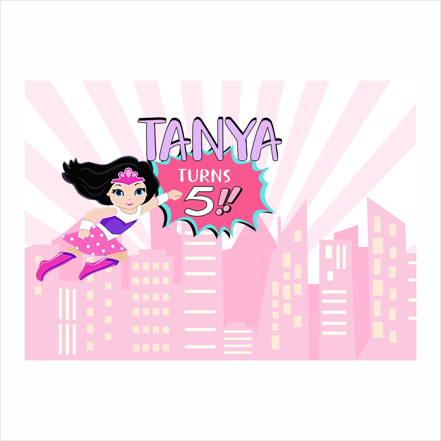 Super Girl Theme Birthday Party Backdrop
