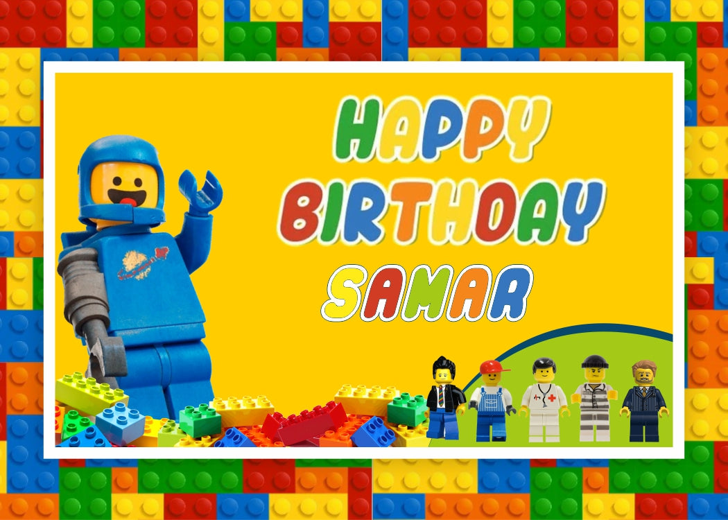 Lego Theme Birthday Party Backdrop