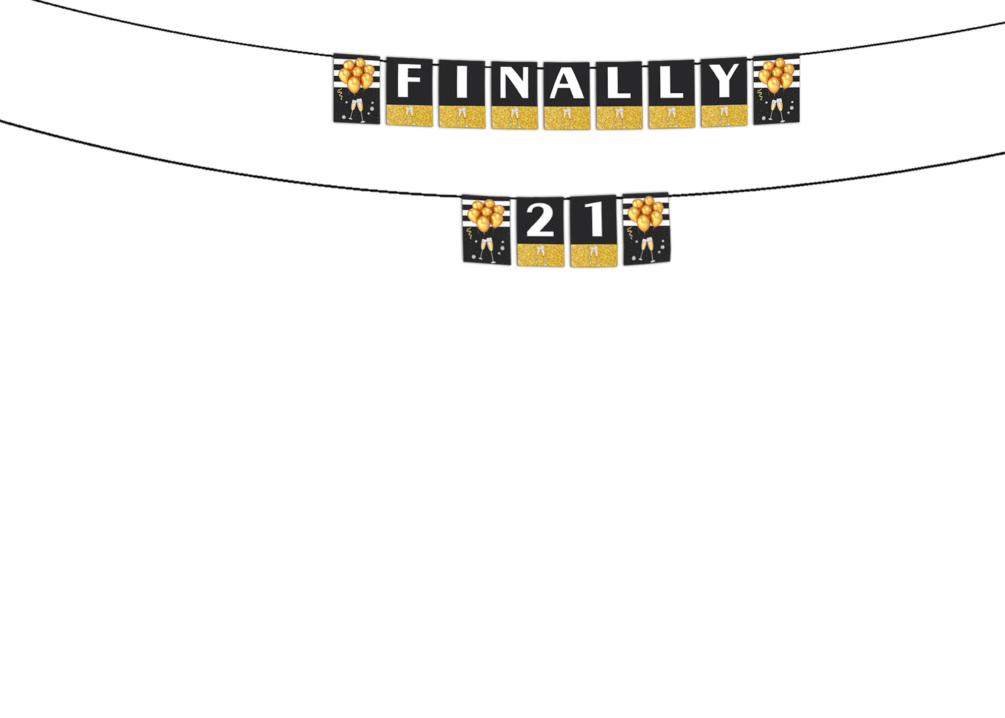 21st Birthday Party Banner for Decoration