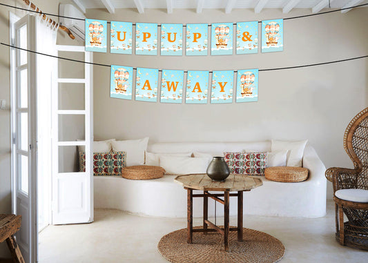 Hot Air Theme Birthday Party Banner for Decoration