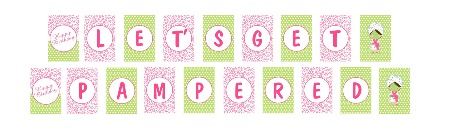 Spa Theme Birthday Party Banner for Decoration