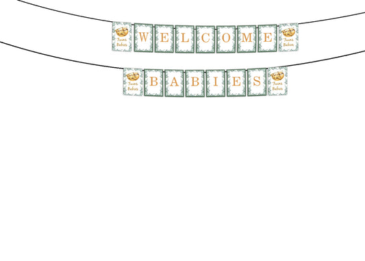 Twins Baby Banner For Welcome Babies Decoration
