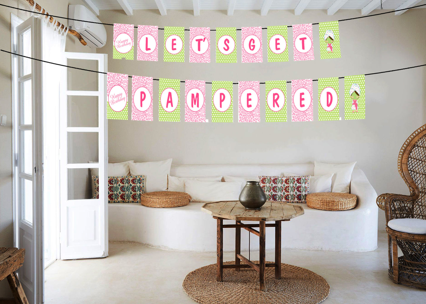 Spa Theme Birthday Party Banner for Decoration