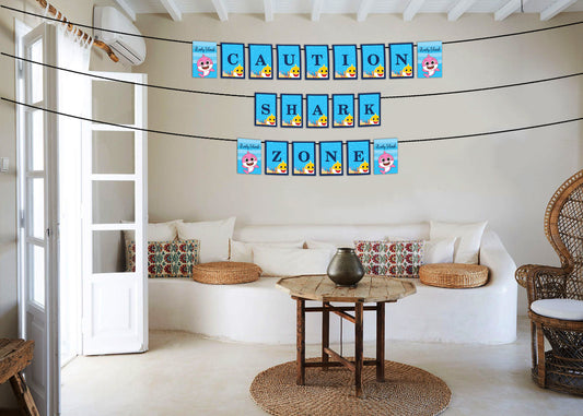 Baby Shark Theme Birthday Party Banner for Decoration