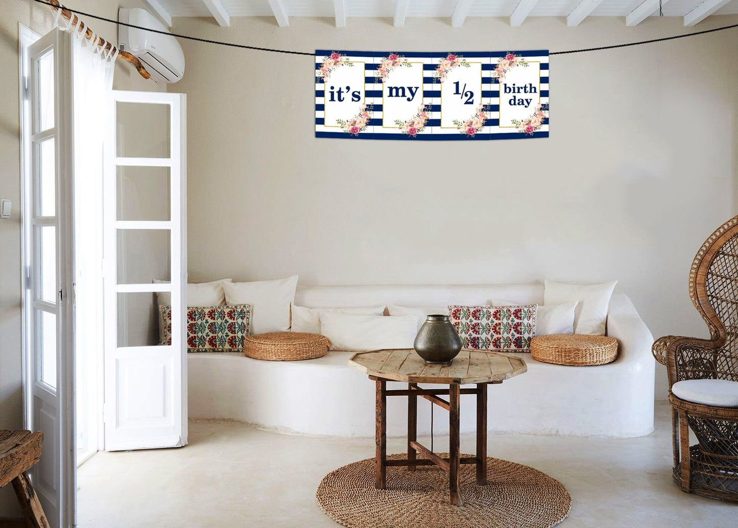 Half Birthday Blue Decoration Balloons Kit