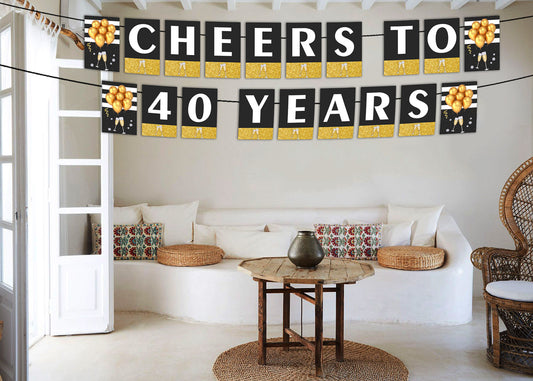 40th Birthday Party Banner for Decoration