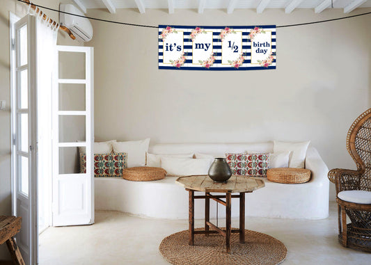 Half Birthday Party Banner for Decoration