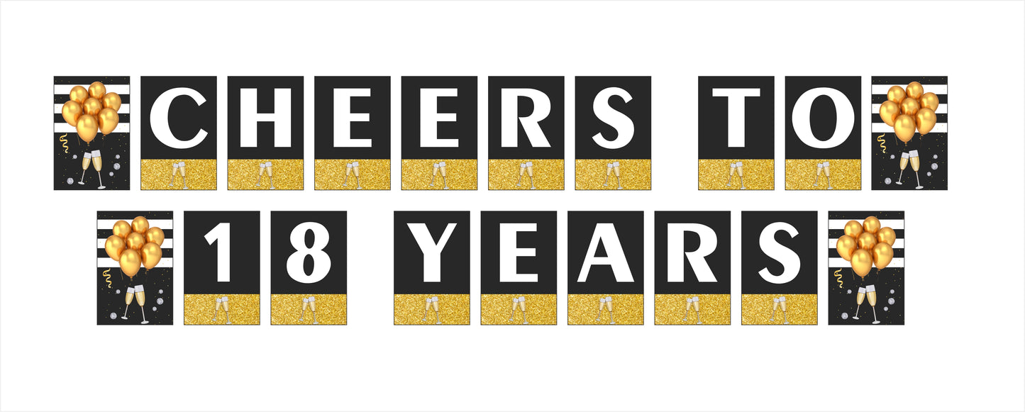 18th Birthday Party Banner for Decoration