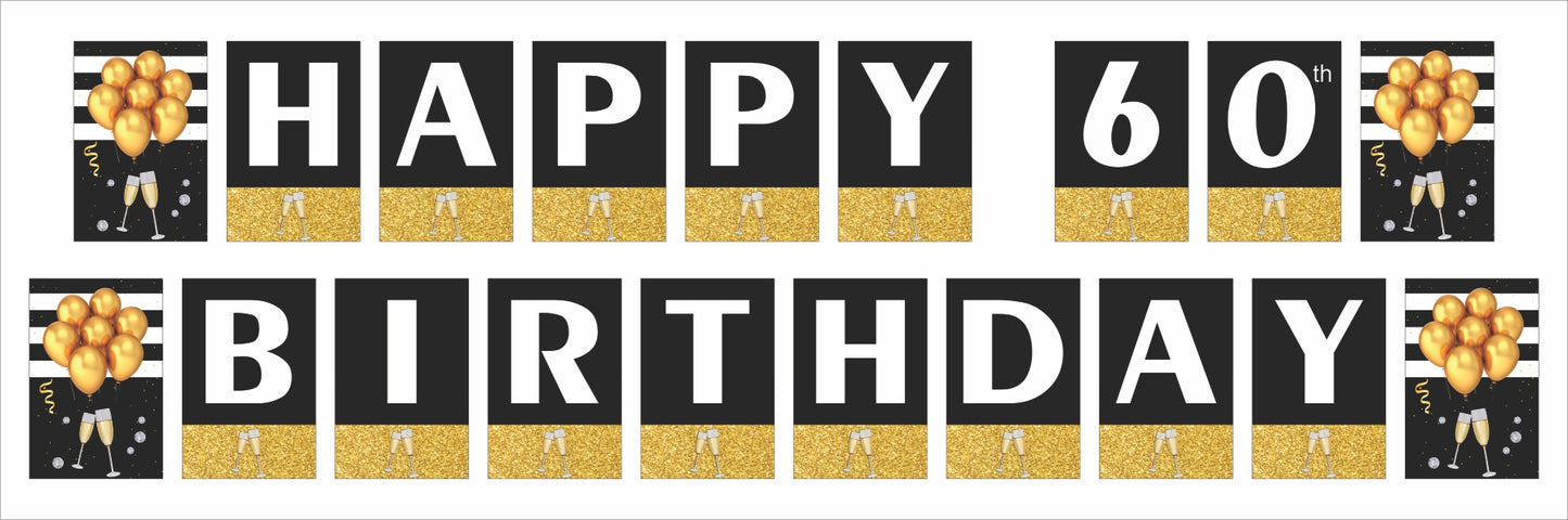 60th Birthday Party Banner for Decoration