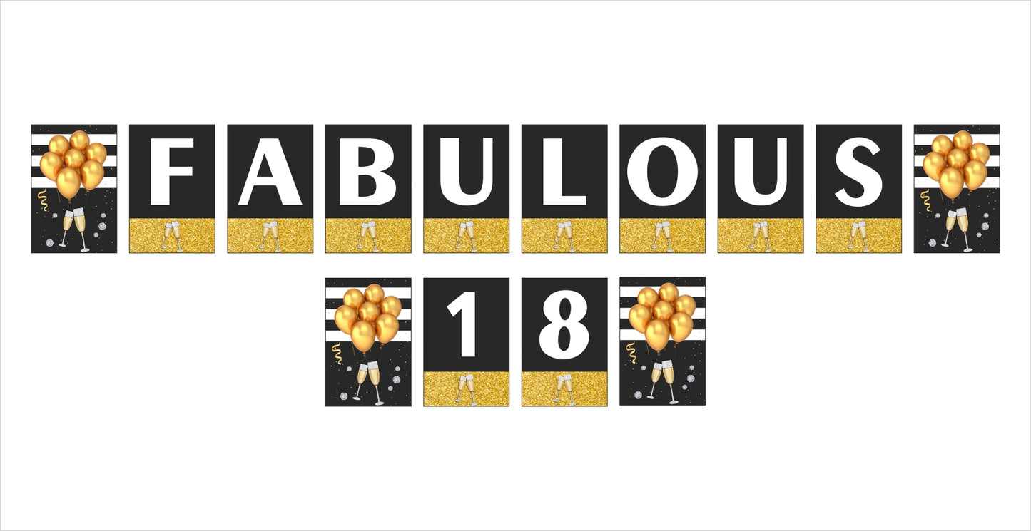 18th Birthday Party Banner for Decoration
