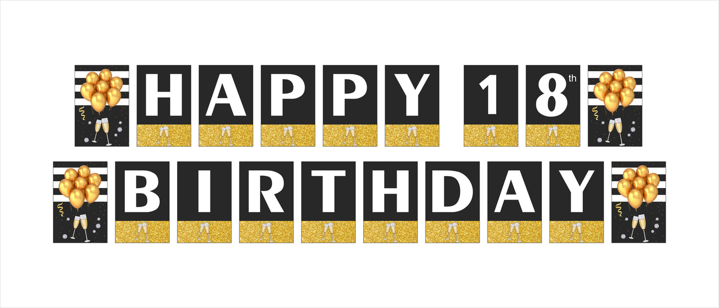 18th Birthday Party Banner for Decoration