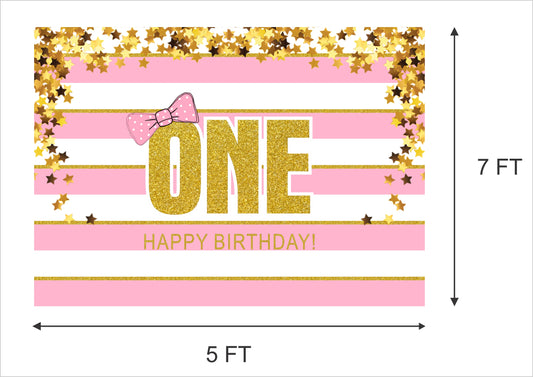 Personalize 1st Birthday Backdrop Banner