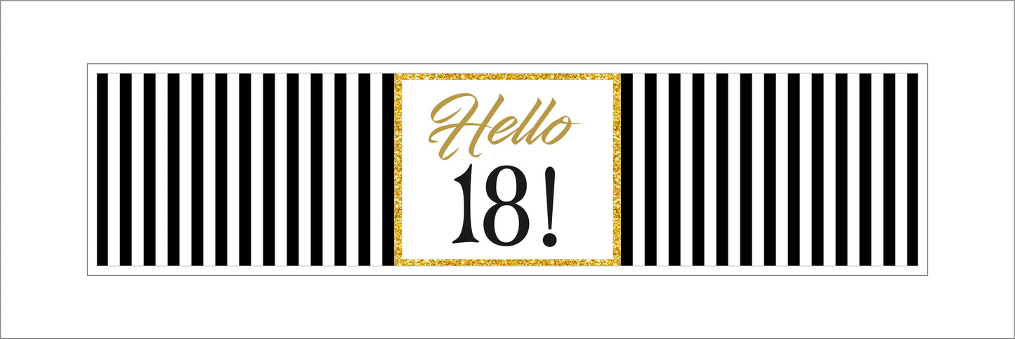 18th Birthday Water Bottle Labels
