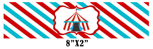 Carnival Theme Birthday Party Water Bottle Labels