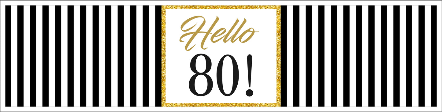 80th Birthday Water Bottle Labels