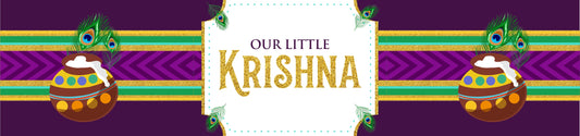 "Little Krishna" - Birthday Party Water Bottle Sticker Labels ( Set Of 10)