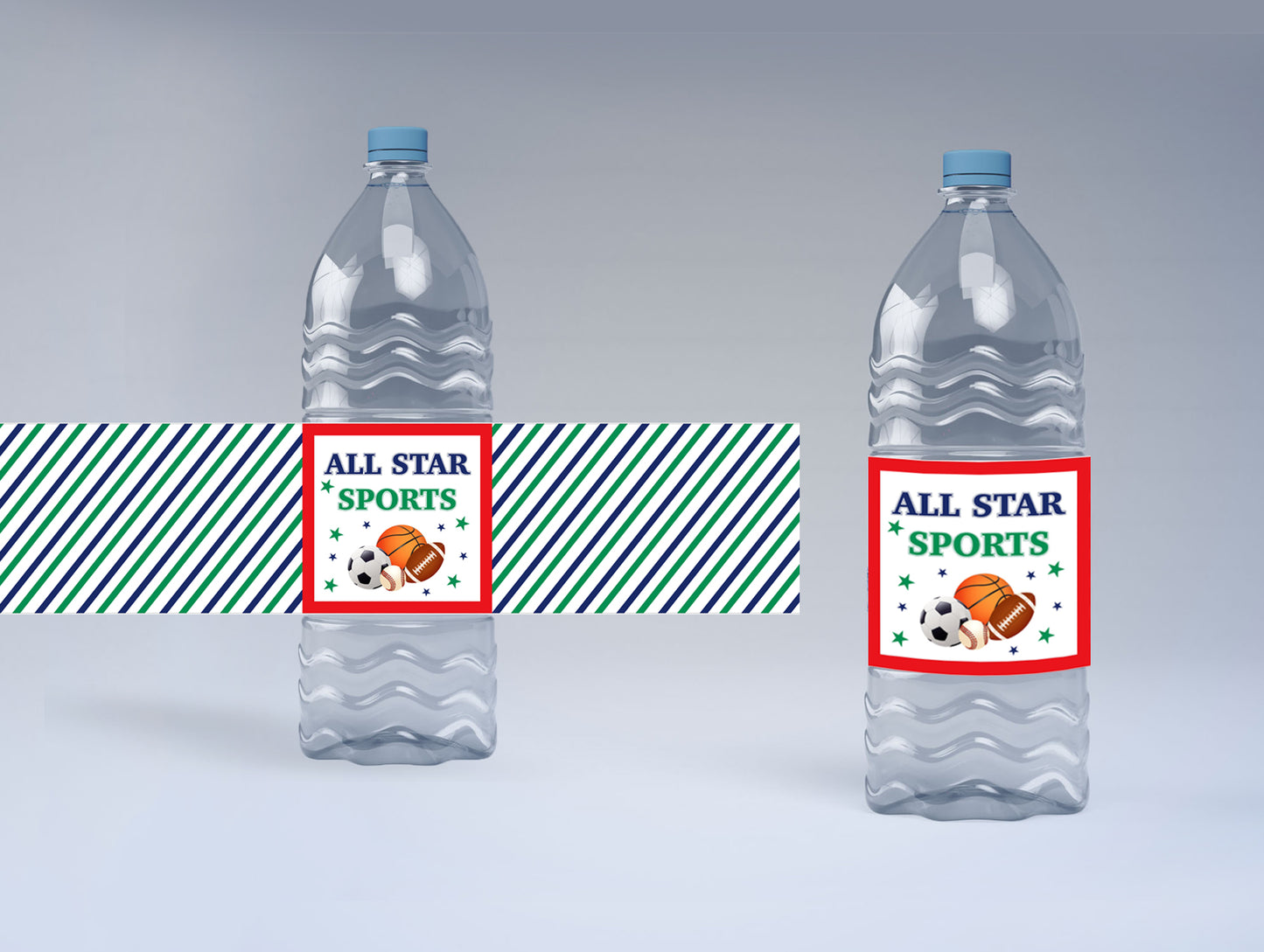 Sports Theme Water Bottle Labels