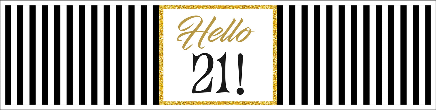 21st Birthday Water Bottle Labels