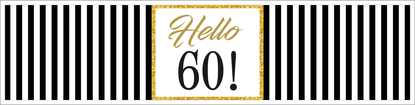 60th Birthday Water Bottle Labels