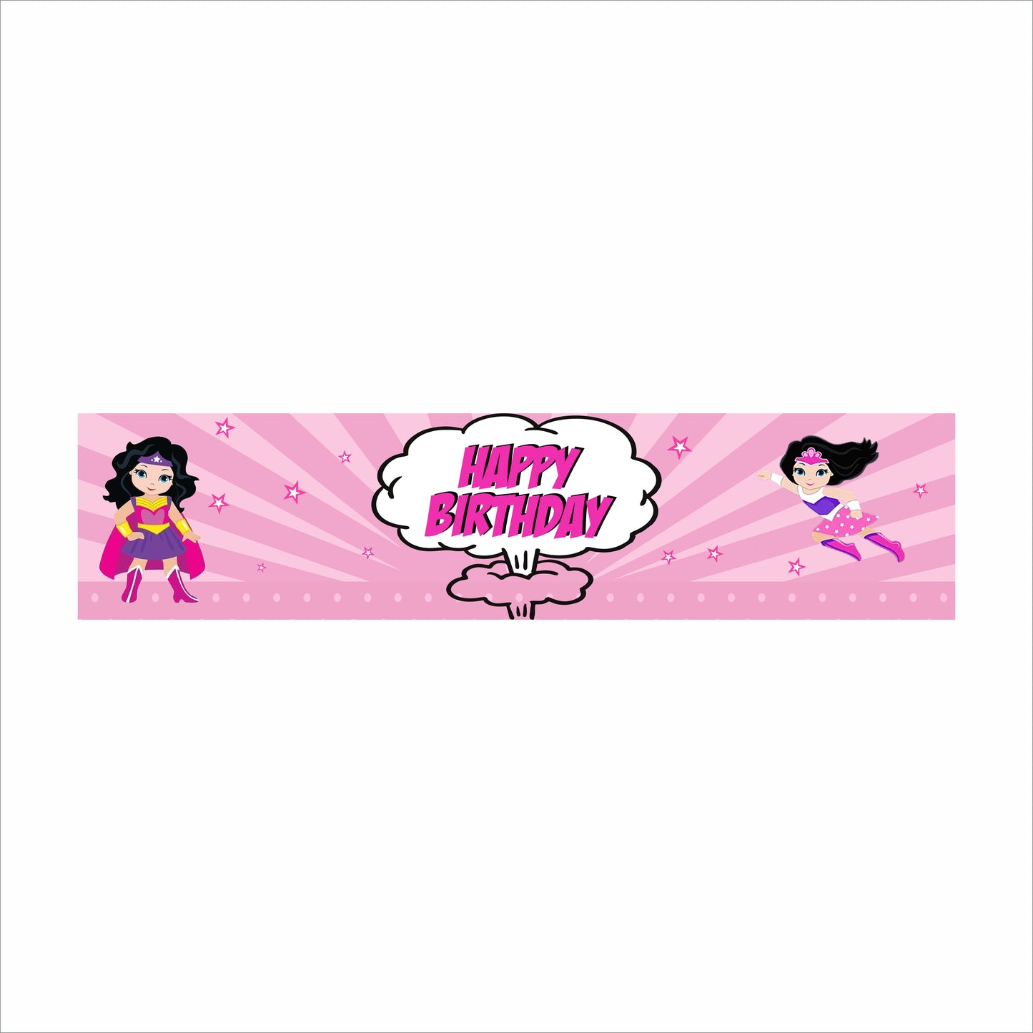 Super Girl Theme Birthday Party Water Bottle Labels