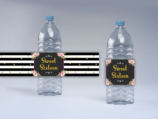 16th Birthday Water Bottle Labels