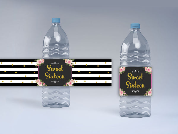 16th Birthday Water Bottle Labels  