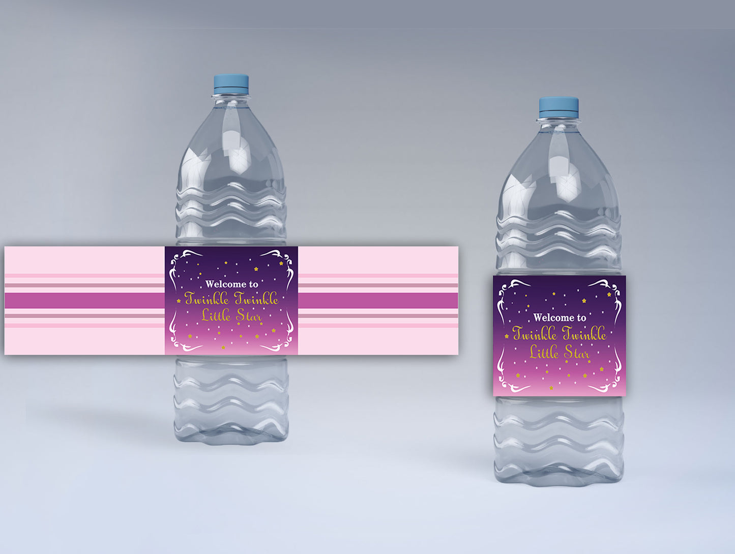 Twinkle Twinkle Little Star Theme Birthday Party Water Bottle Labels
