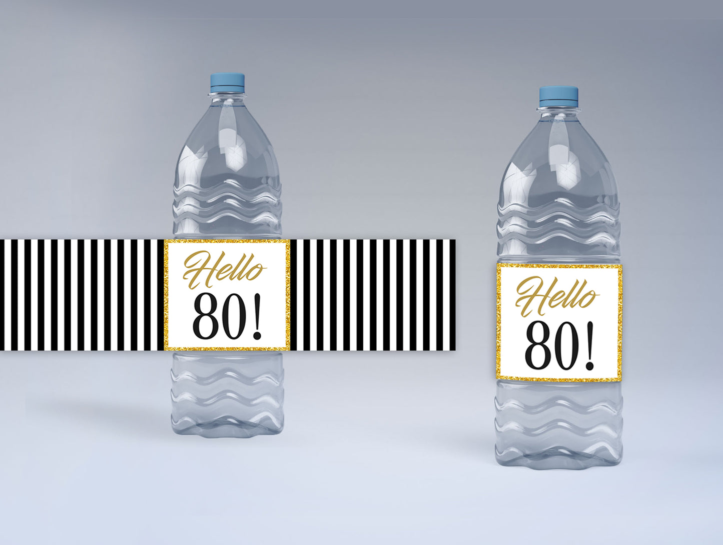 80th Birthday Water Bottle Labels